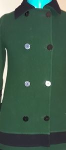 Bill Blass Green & Black Vintage Pea Coat